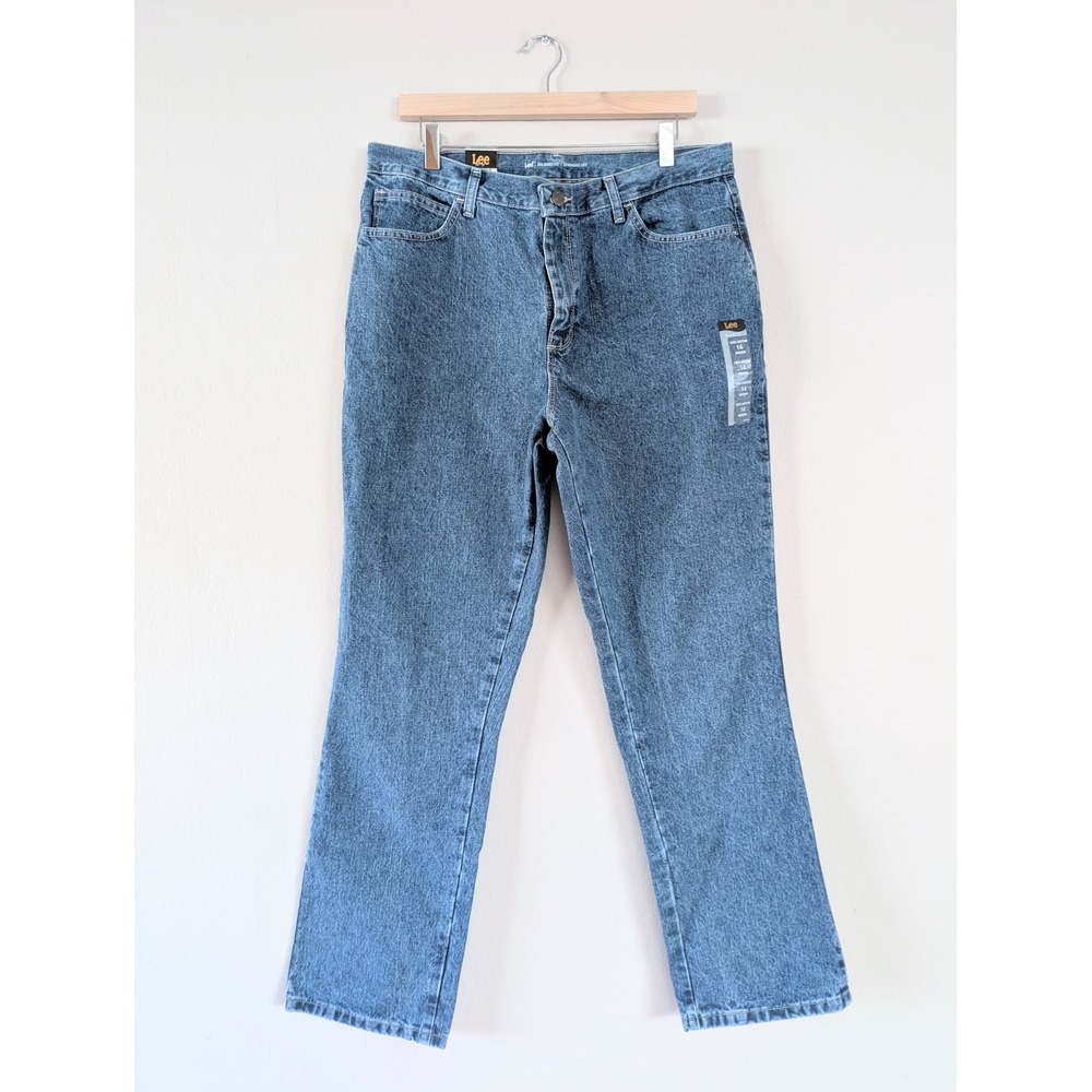 Lee Relaxed Fit Straight Leg Jeans‎ Medium Wash 14 Classic Denim Casual NEW